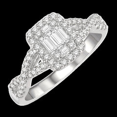 14K 0.70ct Diamond Cluster Ring