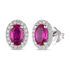 14K 0.15ct-Diamond 0.86ct-Ruby Fashion Earrings