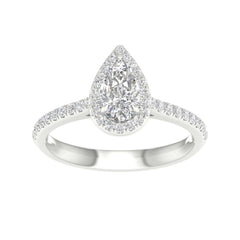 14k 1.75ct-Lab-Diamond Pear-Cut Ladies Ring