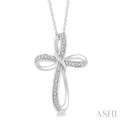 925 0.03ct Diamond  Infinity Cross  Necklace