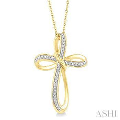 925 0.03ct Diamond  Infinity Cross  Necklace