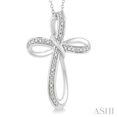 925 0.03ct Diamond  Infinity Cross  Necklace