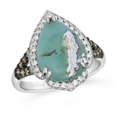 14k 3.60ct-Peacock-Aquapraise .47ct-Chocolate-&-Nude Diamond-Ring