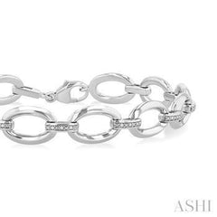 925 0.10ct Diamond Oval Link Bracelet
