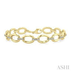 925 0.10ct Diamond Oval Link Bracelet