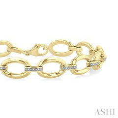 925 0.10ct Diamond Oval Link Bracelet