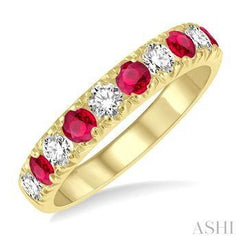 14K 0.55ct Diamond Ruby Wedding-Band
