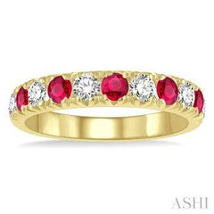 14K 0.55ct Diamond Ruby Wedding-Band