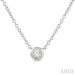 10K 0.10ct Diamond Bezel-set Necklace