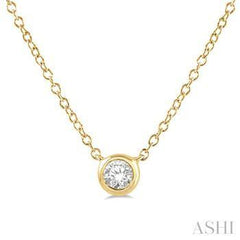10K 0.10ct Diamond Bezel-set Necklace