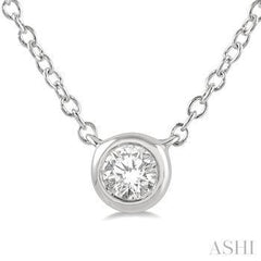 10K 0.10ct Diamond Bezel-set Necklace