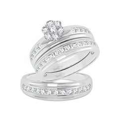 10K 1.00Ct Diamond Cluster Trio-Set