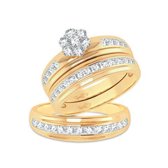 10K 1.00Ct Diamond Cluster Trio-Set