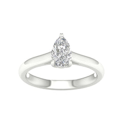 14K 0.75ct H-Color/VS-Clarity Lab-Diamond Pear/Ring