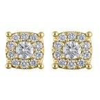14K 1.00ct Diamond Cluster Earrings