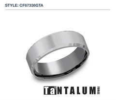 Tantalum 7mm Grey Slight-Bevel Wedding-Band